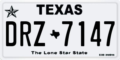 TX license plate DRZ7147