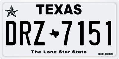 TX license plate DRZ7151