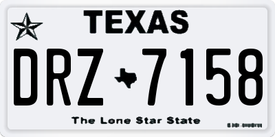TX license plate DRZ7158