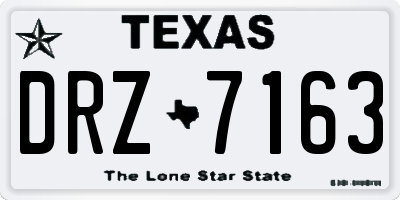 TX license plate DRZ7163