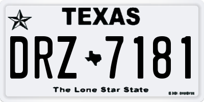 TX license plate DRZ7181