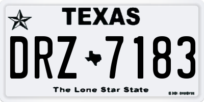 TX license plate DRZ7183