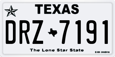 TX license plate DRZ7191