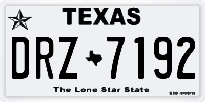TX license plate DRZ7192