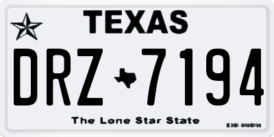 TX license plate DRZ7194