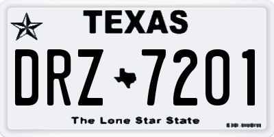 TX license plate DRZ7201