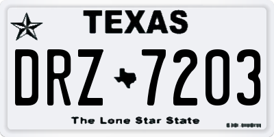 TX license plate DRZ7203