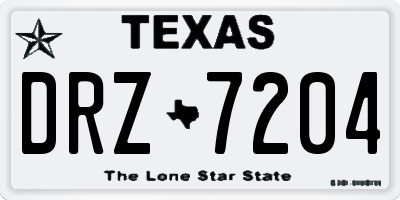 TX license plate DRZ7204