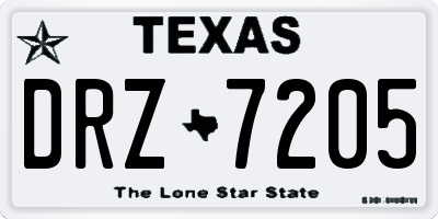TX license plate DRZ7205