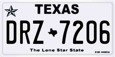 TX license plate DRZ7206