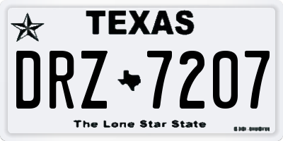 TX license plate DRZ7207