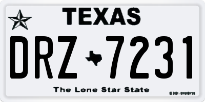 TX license plate DRZ7231