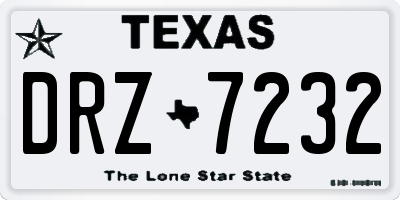 TX license plate DRZ7232