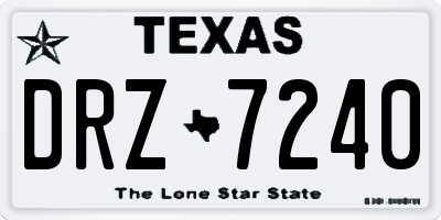 TX license plate DRZ7240