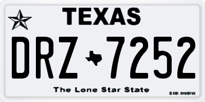 TX license plate DRZ7252