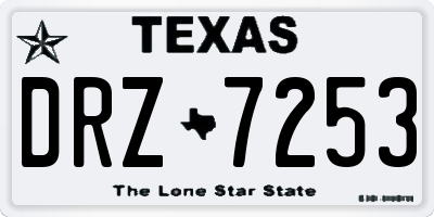 TX license plate DRZ7253