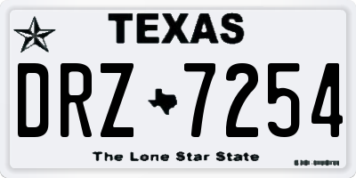 TX license plate DRZ7254