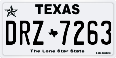 TX license plate DRZ7263