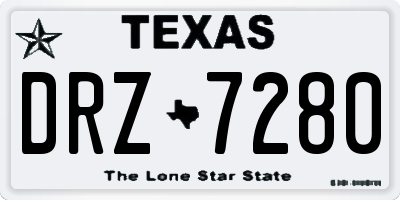 TX license plate DRZ7280