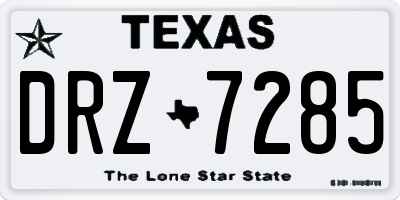 TX license plate DRZ7285