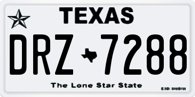 TX license plate DRZ7288