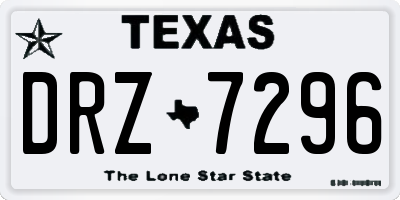 TX license plate DRZ7296
