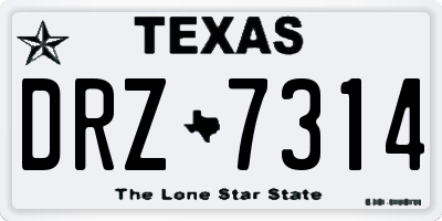 TX license plate DRZ7314