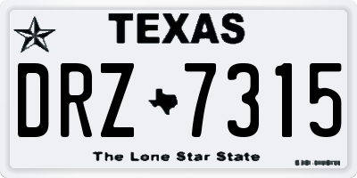 TX license plate DRZ7315