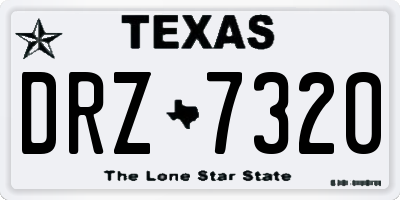 TX license plate DRZ7320