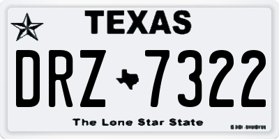TX license plate DRZ7322