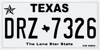 TX license plate DRZ7326