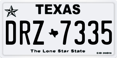 TX license plate DRZ7335