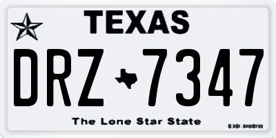 TX license plate DRZ7347