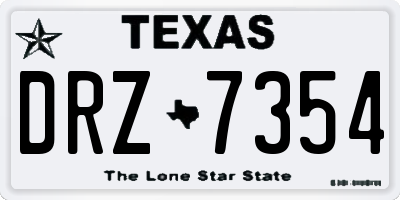 TX license plate DRZ7354