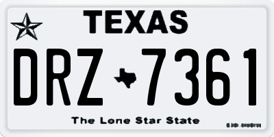 TX license plate DRZ7361