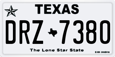 TX license plate DRZ7380