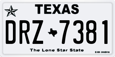 TX license plate DRZ7381
