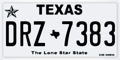 TX license plate DRZ7383