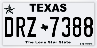 TX license plate DRZ7388