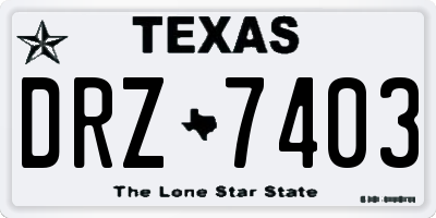 TX license plate DRZ7403