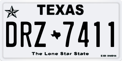 TX license plate DRZ7411