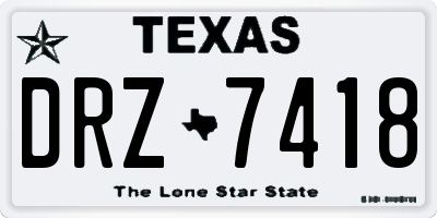 TX license plate DRZ7418