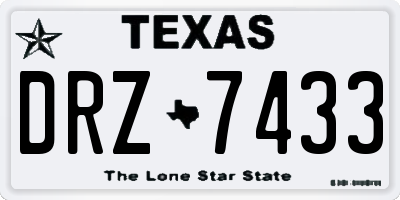TX license plate DRZ7433