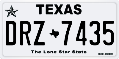 TX license plate DRZ7435