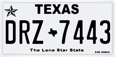 TX license plate DRZ7443