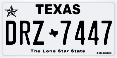 TX license plate DRZ7447