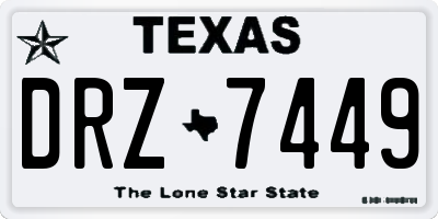 TX license plate DRZ7449
