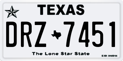 TX license plate DRZ7451