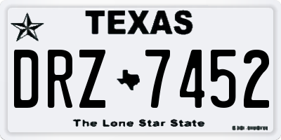 TX license plate DRZ7452