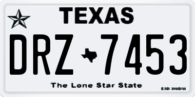 TX license plate DRZ7453